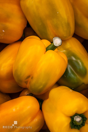 Yellow peppers photographed by Maurizio Riccio