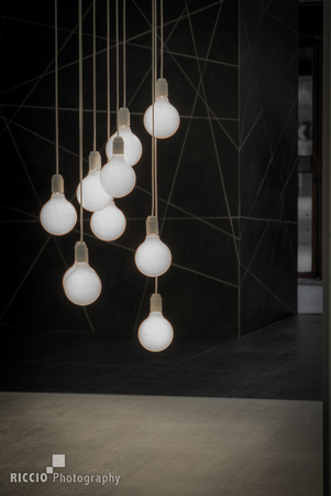 Lightbulbs arranged in artistic fashion